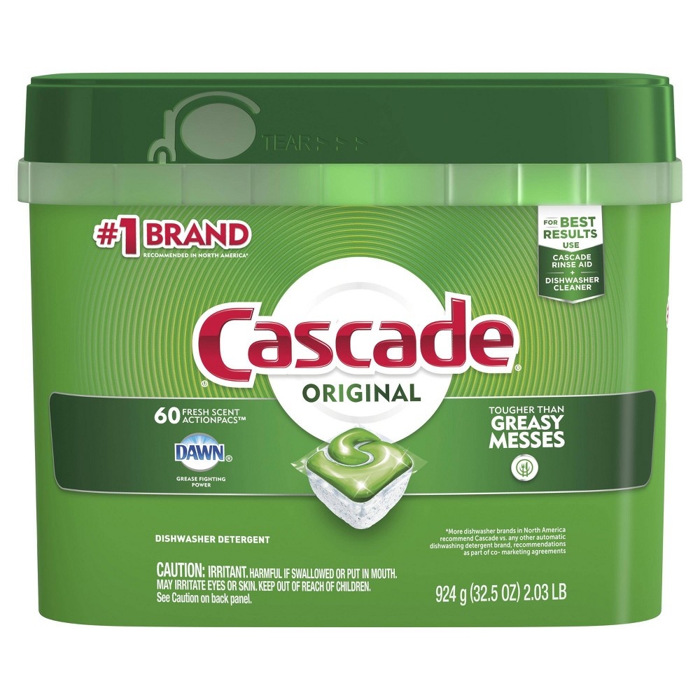 slide 4 of 5, Cascade ActionPacs Fresh Scent Dishwasher Detergent, 60 ct