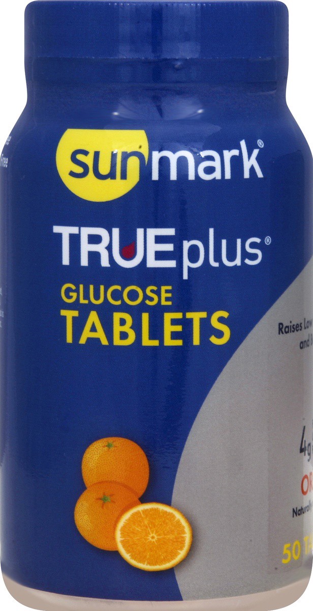 slide 2 of 2, Sunmark True Plus Orange Glucose 50 Tablets, 50 ct