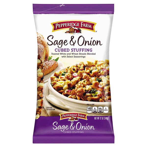 slide 1 of 1, Pepperidge Farm Cubed Sage & Onion Stuffing, 12 oz