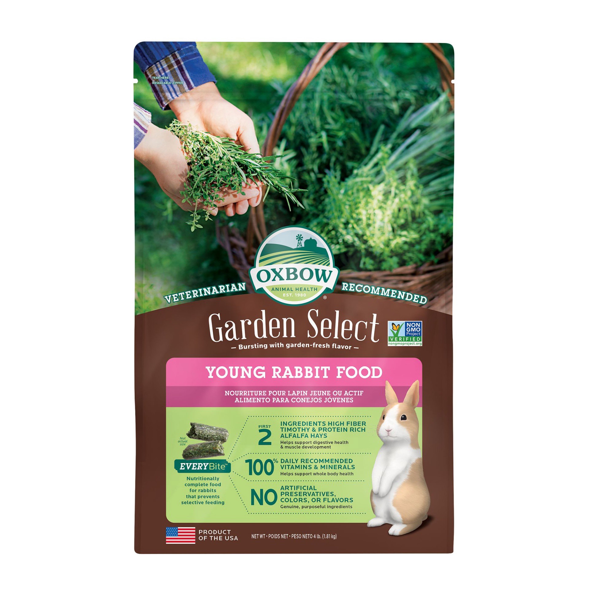 slide 1 of 1, Oxbow Garden Select Young Rabbit Food, 4 lb
