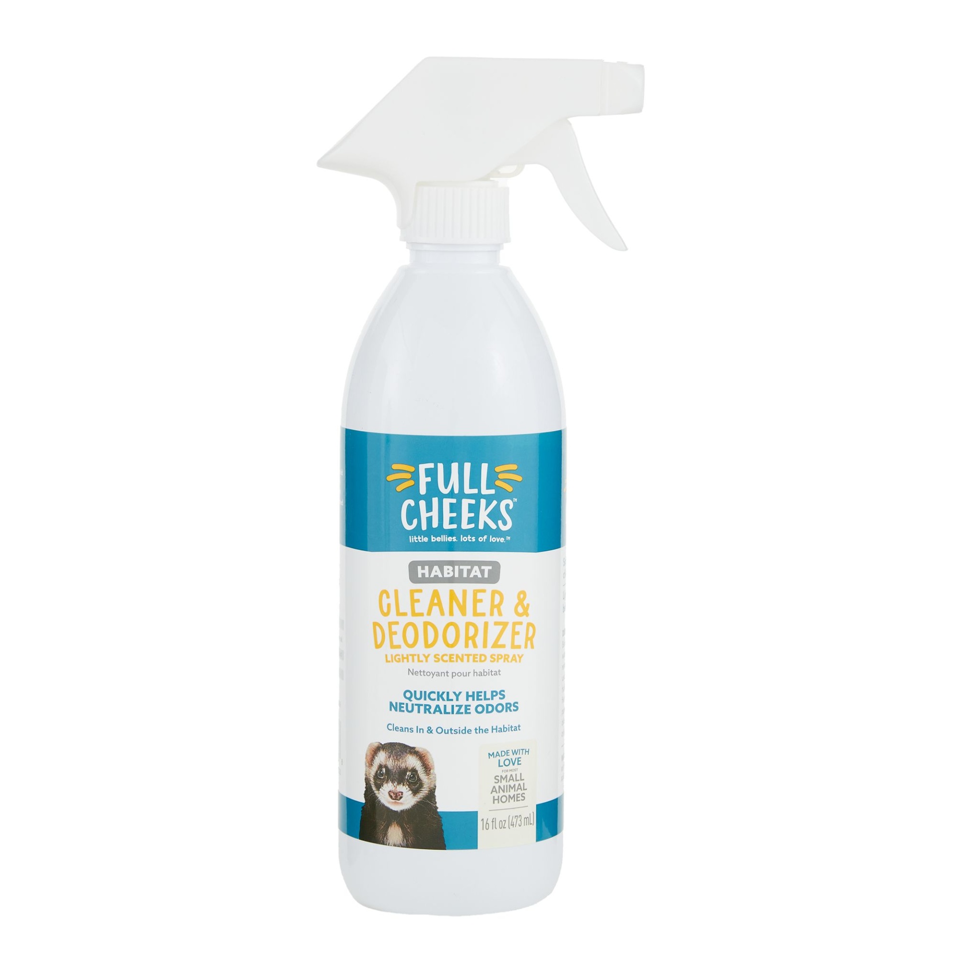 slide 1 of 1, Full Cheeks Small Pet Habitat Cleaner & Deodorizer, 16 fl oz