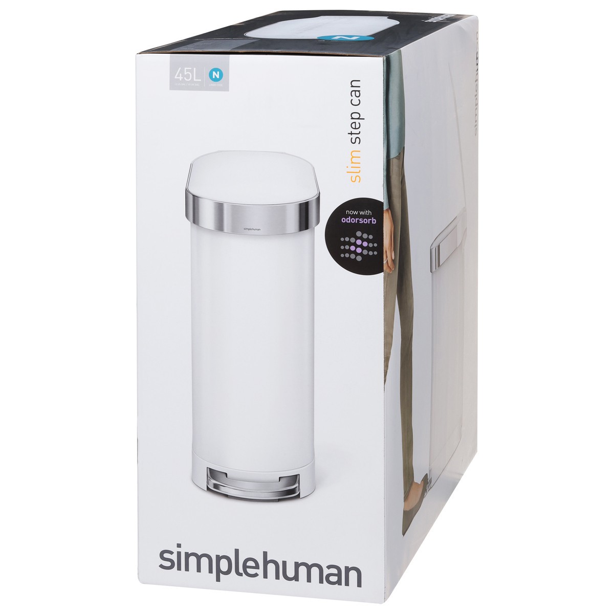 slide 3 of 10, simplehuman 45L Slim Step Can 1 ea, 45 liter