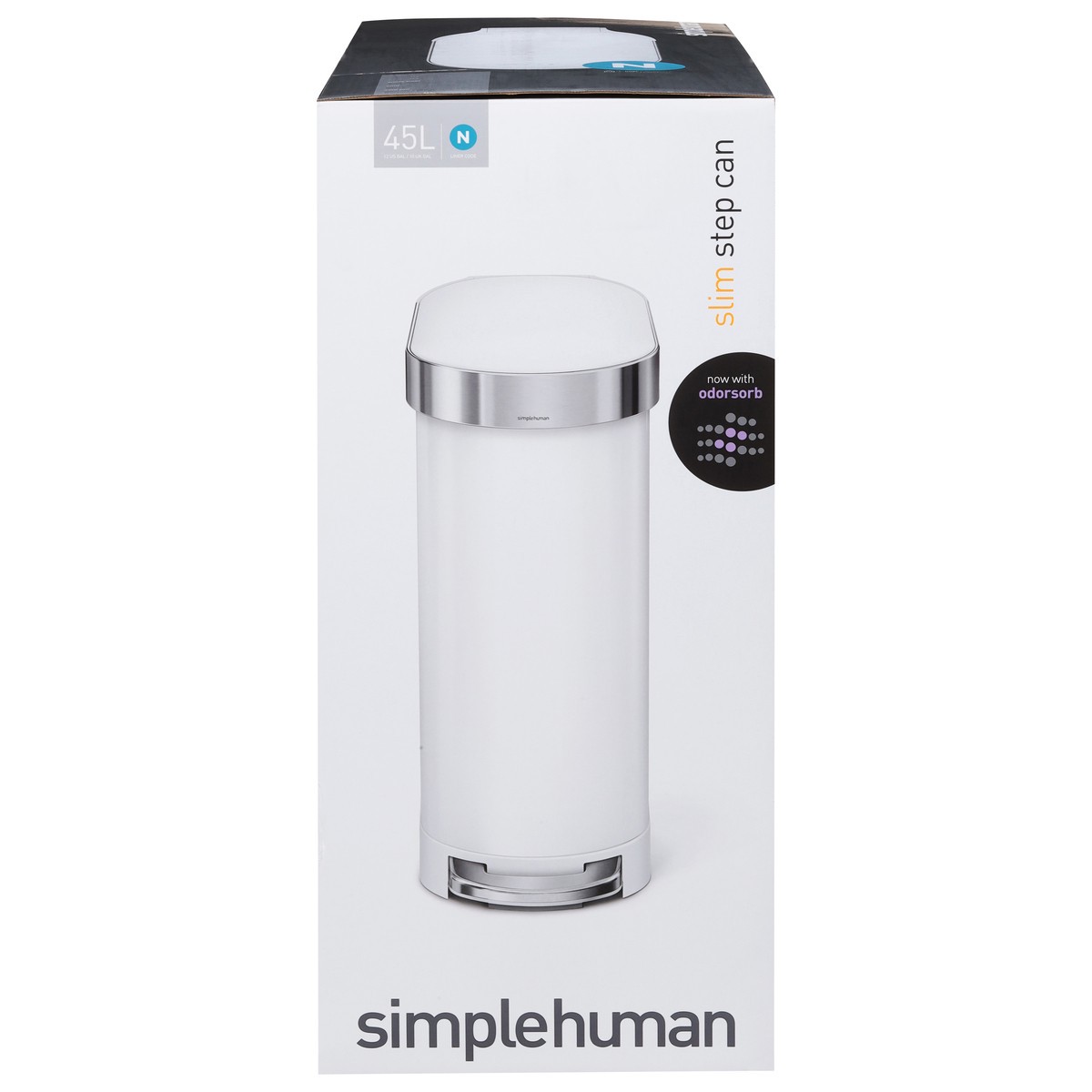 slide 1 of 10, simplehuman 45L Slim Step Can 1 ea, 45 liter