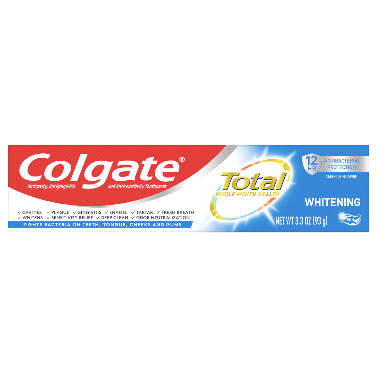 slide 1 of 7, Colgate Total Whitening Toothpaste Gel, 3.3 oz., 3.3 oz