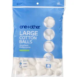 One+Other Large Absorbent Cotton Balls - 100 ct