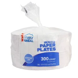 Weis Quality Uncoated 9in 300CT Paper Plate