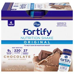Kroger Fortify Original Chocolate Nutrition Protein Shake