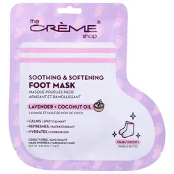 The Crème Shop Soothing & Softening Foot Mask - Lavender + Coconut Oil