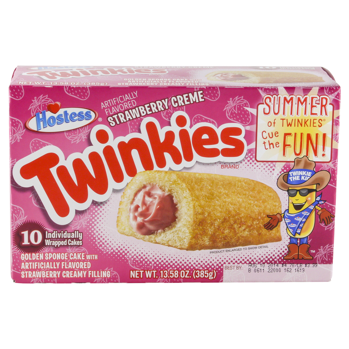 slide 1 of 2, Hostess Xtreme Strawberry Creme Twinkies, 10 ct