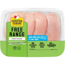Foster Farms Simply Raised Free Range Boneless and Skinless Thin Sliced Chicken Breasts