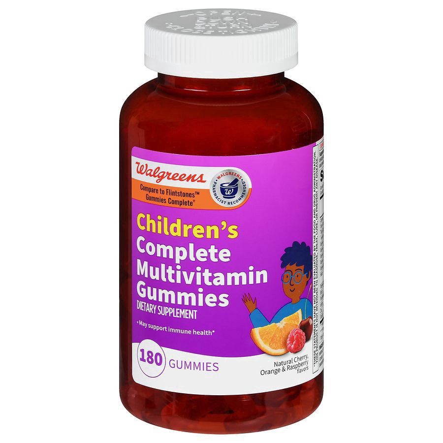 slide 1 of 5, Walgreens Children's Complete Multivitamin Gummies Natural Cherry, Orange & Raspberry, 180 ct
