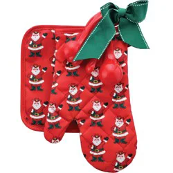 Destination Holiday Cowboy Santa Mitts & Measuring Spoons Gift Set