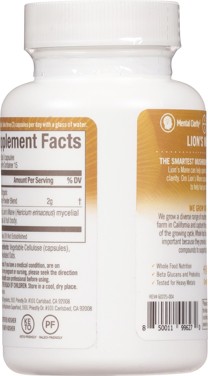 slide 5 of 9, Om Mushroom Lion's Mane Mushroom Superfood Daily Boost Capsules, 1 ct