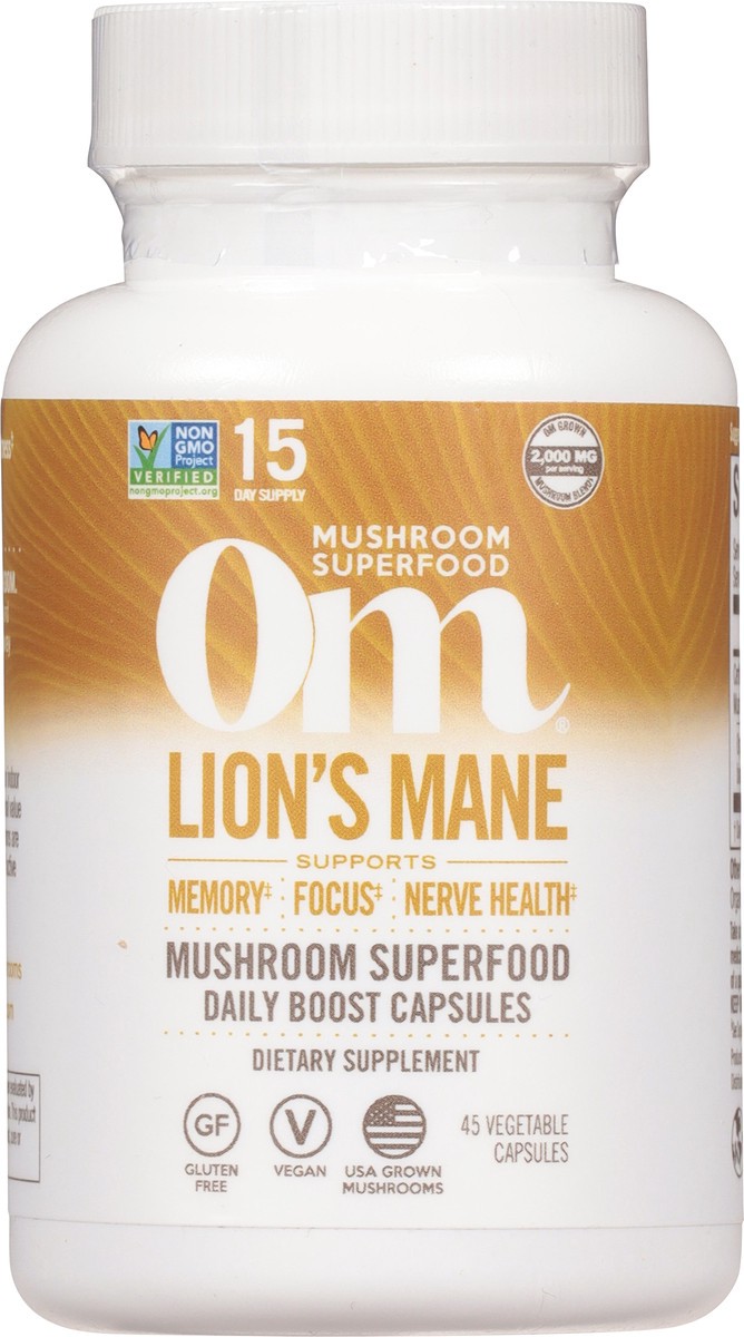 slide 6 of 9, Om Mushroom Lion's Mane Mushroom Superfood Daily Boost Capsules, 1 ct