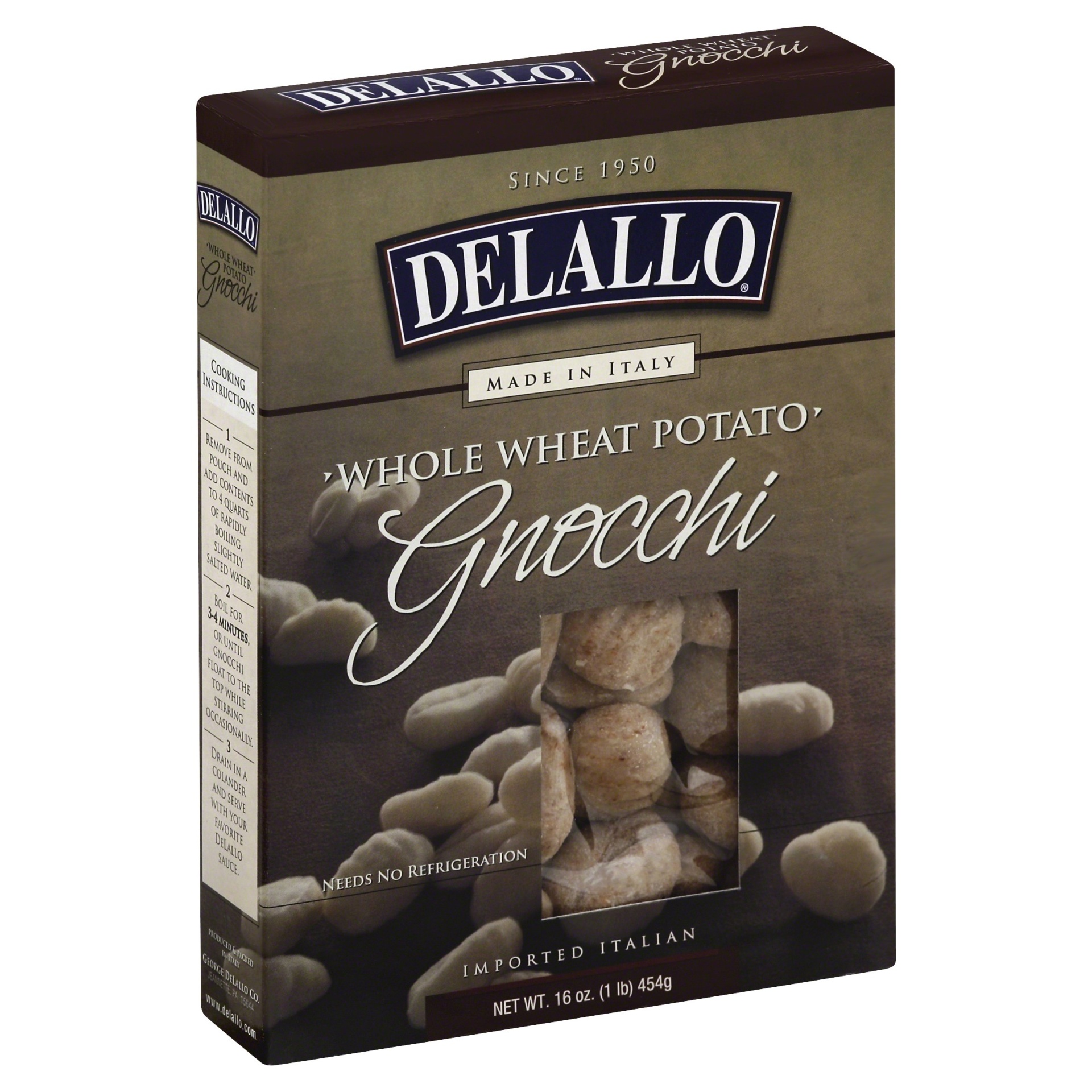slide 1 of 1, DeLallo Potato Whole Wheat Gnocchi, 16 oz