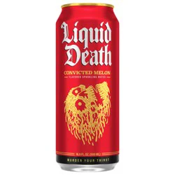 Liquid Death Sparkling Water, Convicted Melon 16.9 oz Can