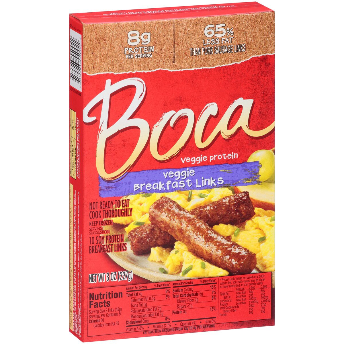 slide 6 of 8, BOCA Veggie Breakfast Links, 10 ct Box, 10 ct