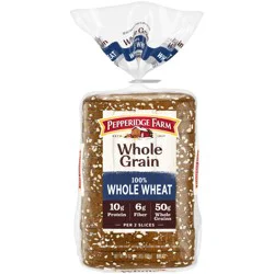 Pepperidge Farm Whole Grain 100% Whole Wheat Bread, 24 Oz Loaf