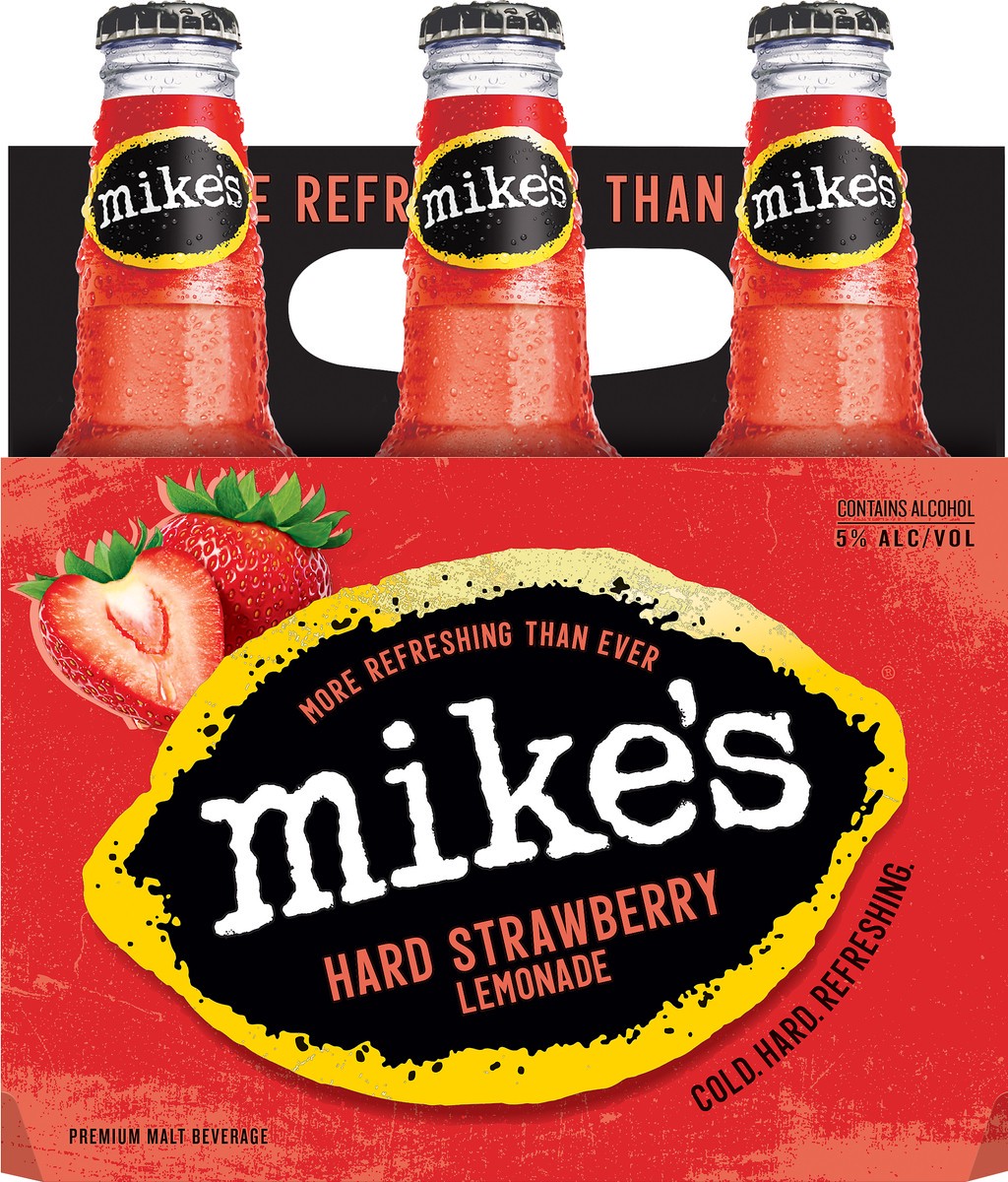 slide 2 of 7, Mike's Premium Malt Beverage Hard Strawberry Lemonade Beer 6 ea, 6 ct; 12 oz
