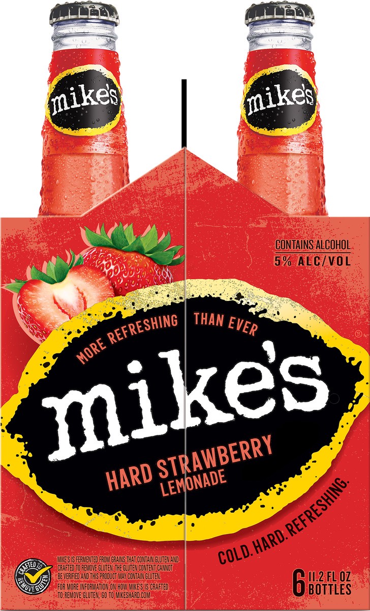 slide 3 of 7, Mike's Premium Malt Beverage Hard Strawberry Lemonade Beer 6 ea, 6 ct; 12 oz