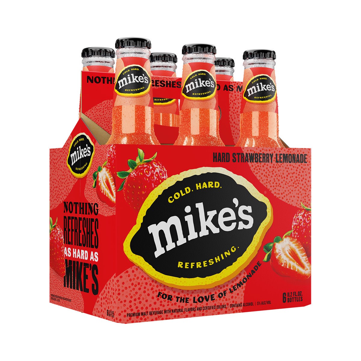 slide 1 of 7, Mike''s Premium Malt Beverage Hard Strawberry Lemonade Beer 6 ea, 6 ct; 11.2 oz