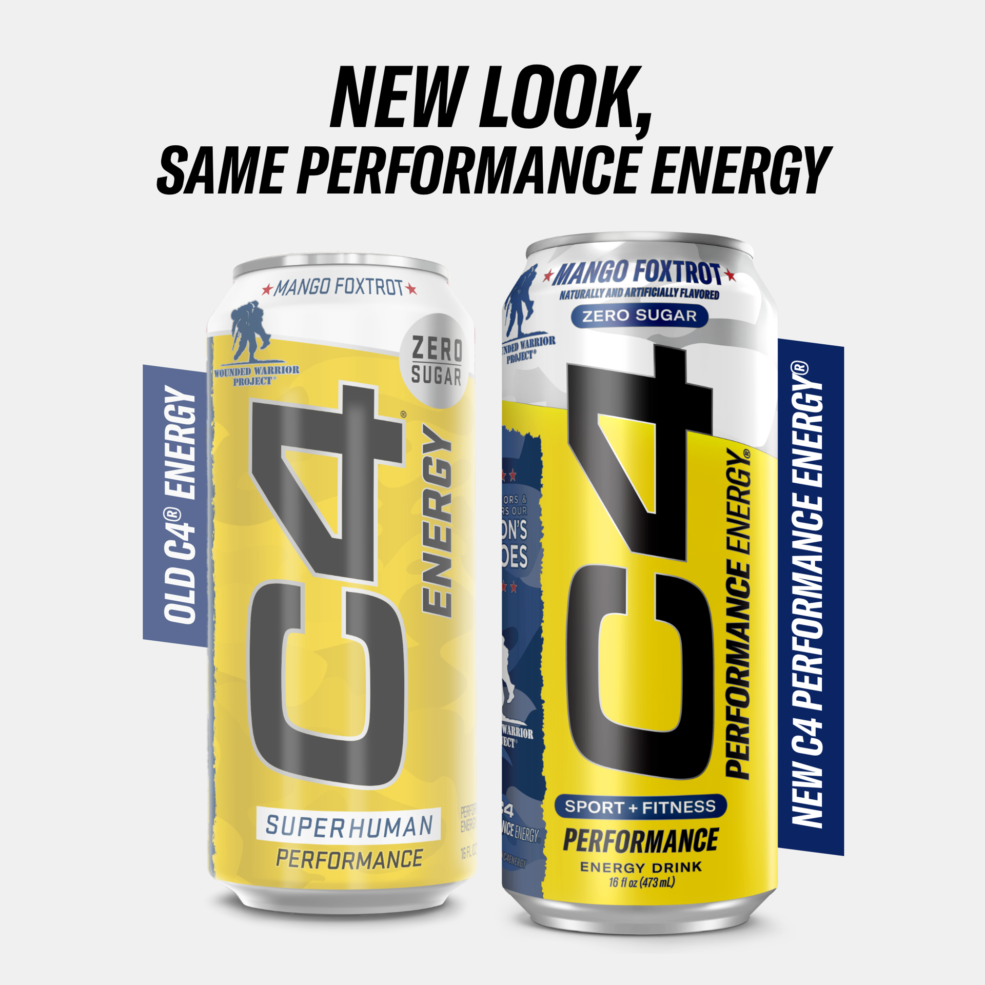 slide 4 of 4, C4 Energy, C4 Energy - Yellow Can, Carbonated, Mango Foxtrot, 16 fl oz