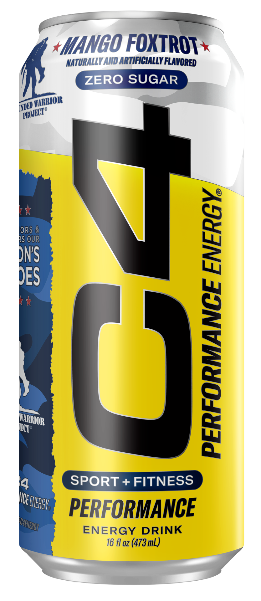 slide 1 of 4, C4 Energy, C4 Energy - Yellow Can, Carbonated, Mango Foxtrot, 16 fl oz