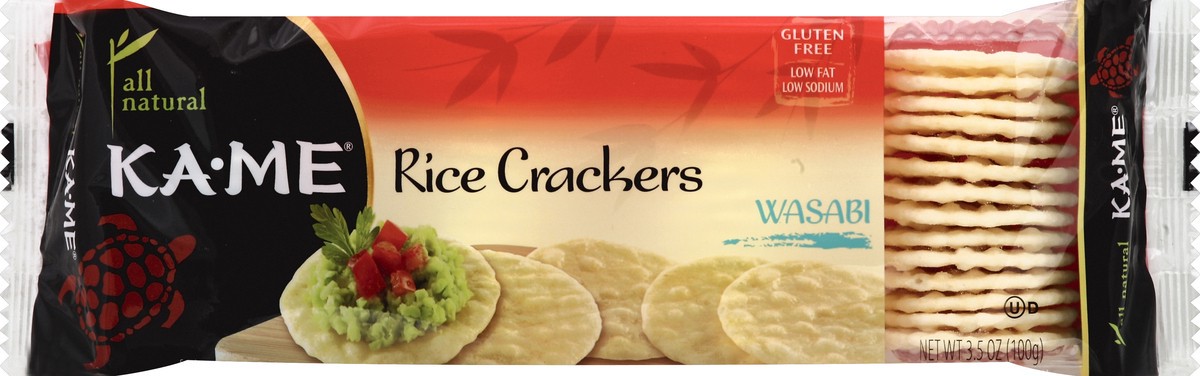 slide 5 of 5, KA-ME Rice Crackers, Wasabi, 3.5 oz