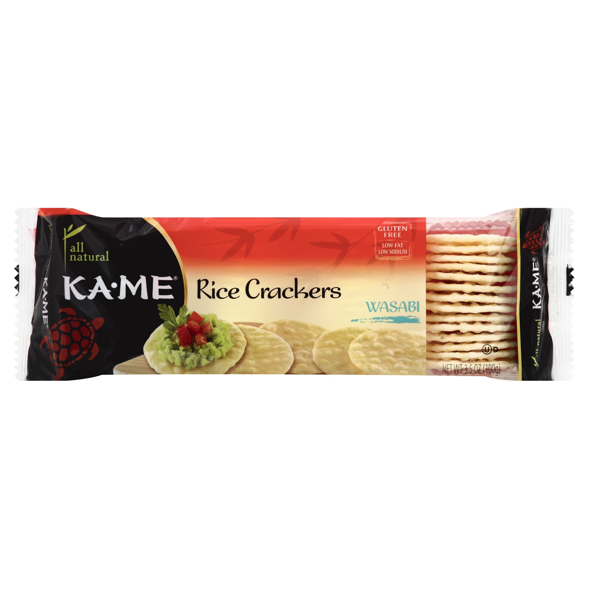 slide 1 of 5, KA-ME Rice Crackers, Wasabi, 3.5 oz