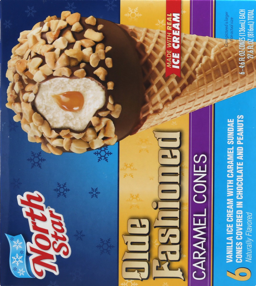 slide 3 of 13, North Star Caramel Cones Ice Cream 6 ea, 6 ct