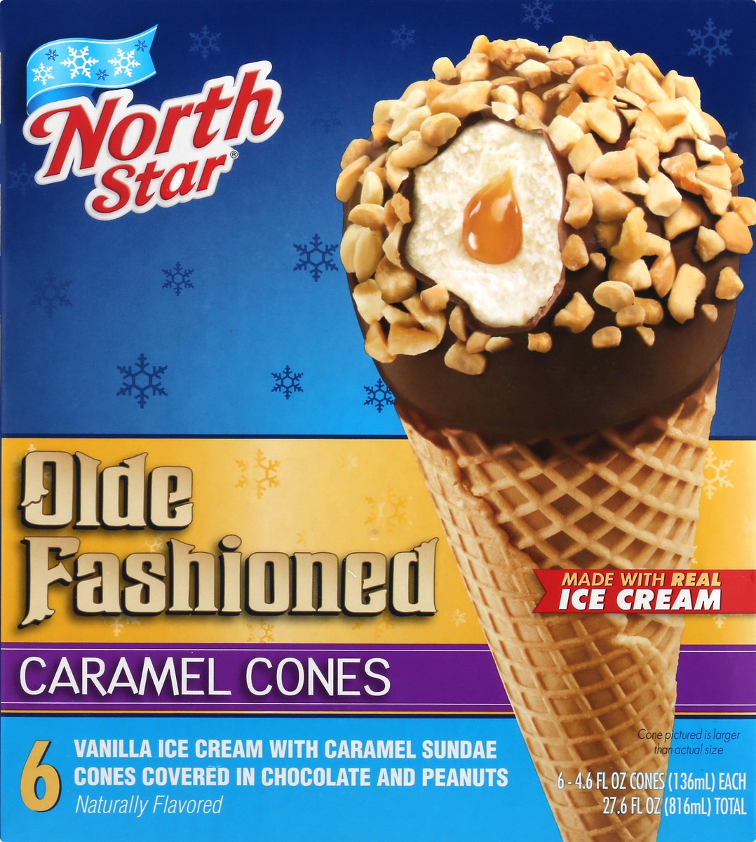slide 1 of 13, North Star Caramel Cones Ice Cream 6 ea, 6 ct