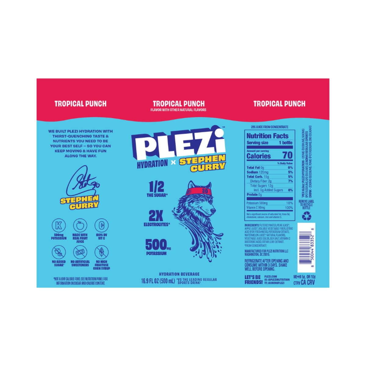 slide 6 of 9, PLEZi Hydration, Tropical Punch 16.9 oz, 16.9 fl oz