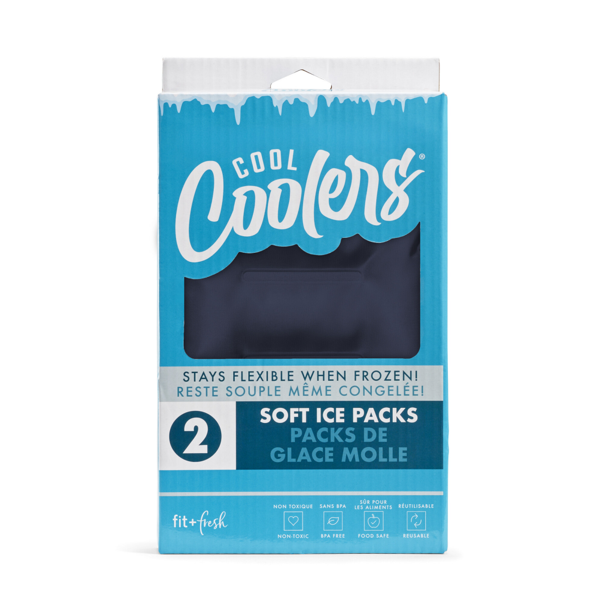 slide 1 of 2, Fit & Fresh Fit & Fresh Cool Coolers XL Soft Ice, 2 Pack, Midnight Blue, 2 ct