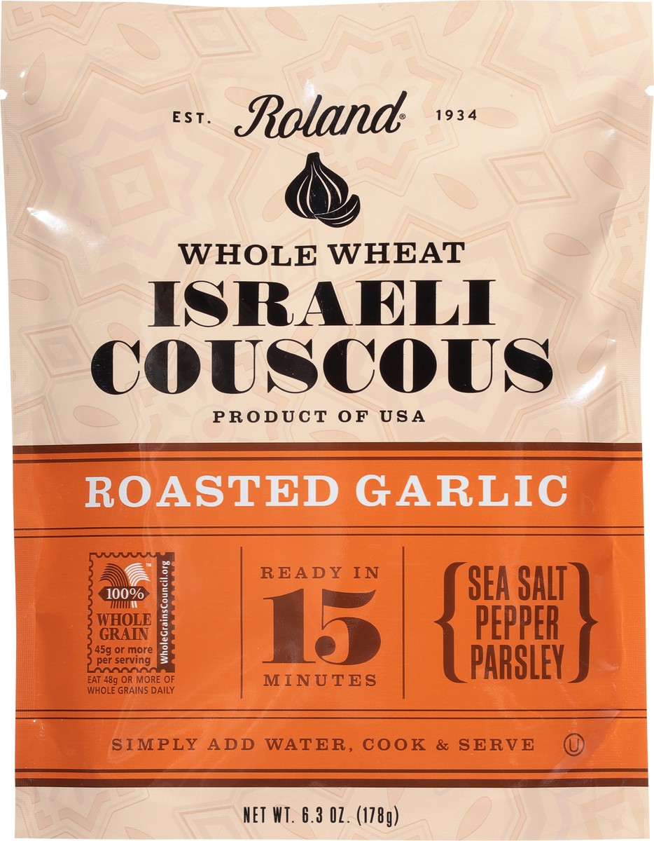 slide 9 of 14, Roland Whole Wheat Roasted Garlic Israeli Couscous 6.3 oz, 6.3 oz