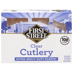 First Street Extra Heavy Duty Clear Cutlery Combo
