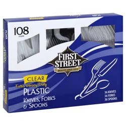 First Street Extra Heavy Duty Clear Cutlery Combo
