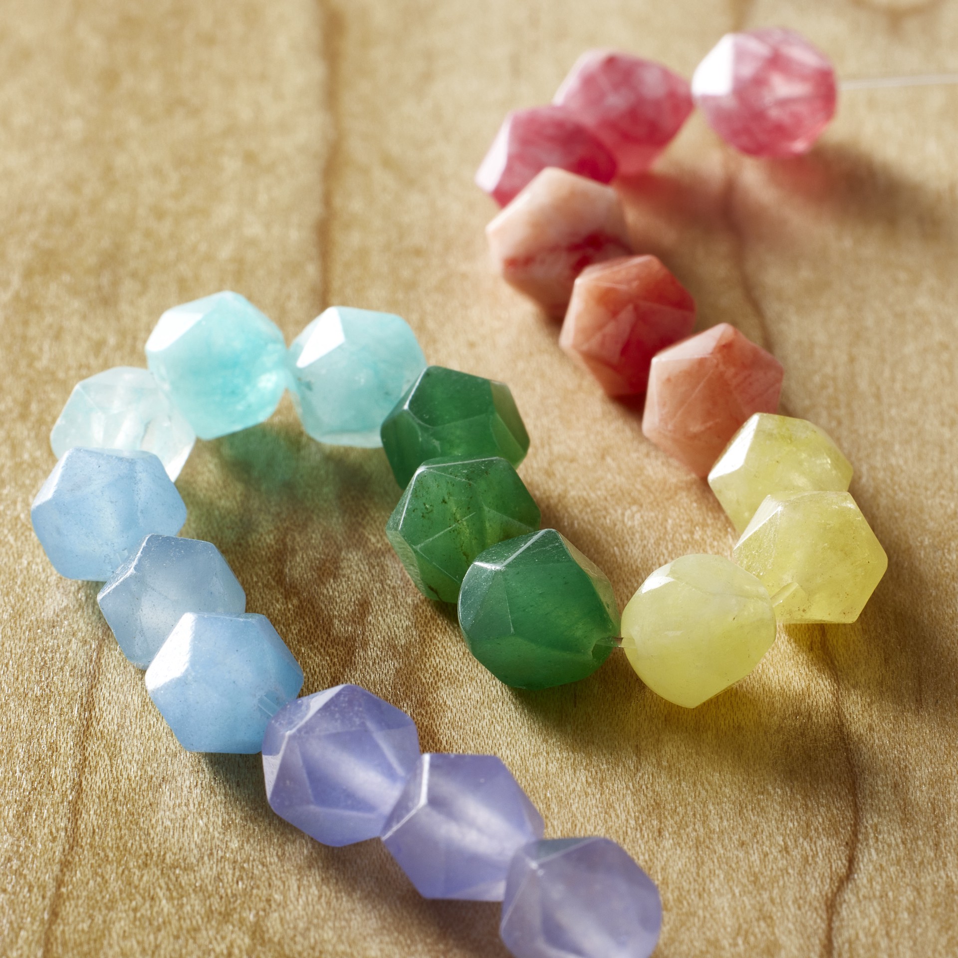 slide 2 of 3, Rainbow Faceted Dyed Quartz Round Beads, 8mm By Bead Landing, 8mm