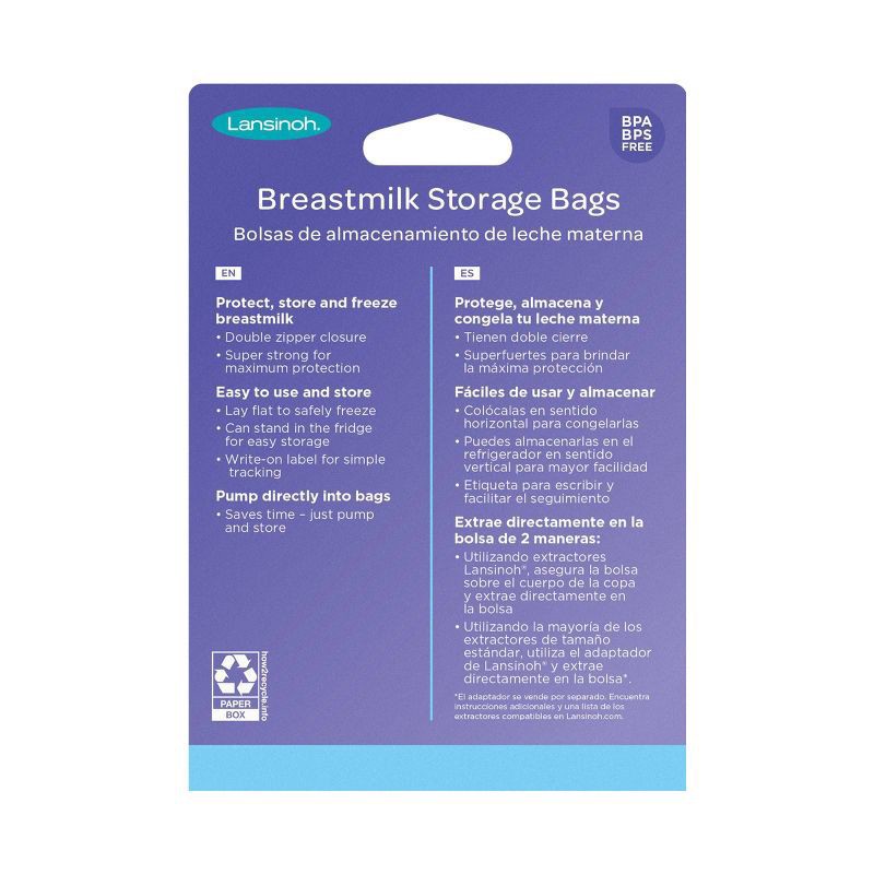 slide 9 of 10, Lansinoh Milk Storage Bag, 50 ct; 6 oz