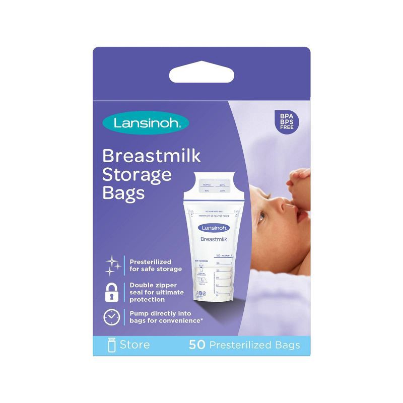 slide 1 of 10, Lansinoh Milk Storage Bag, 50 ct; 6 oz