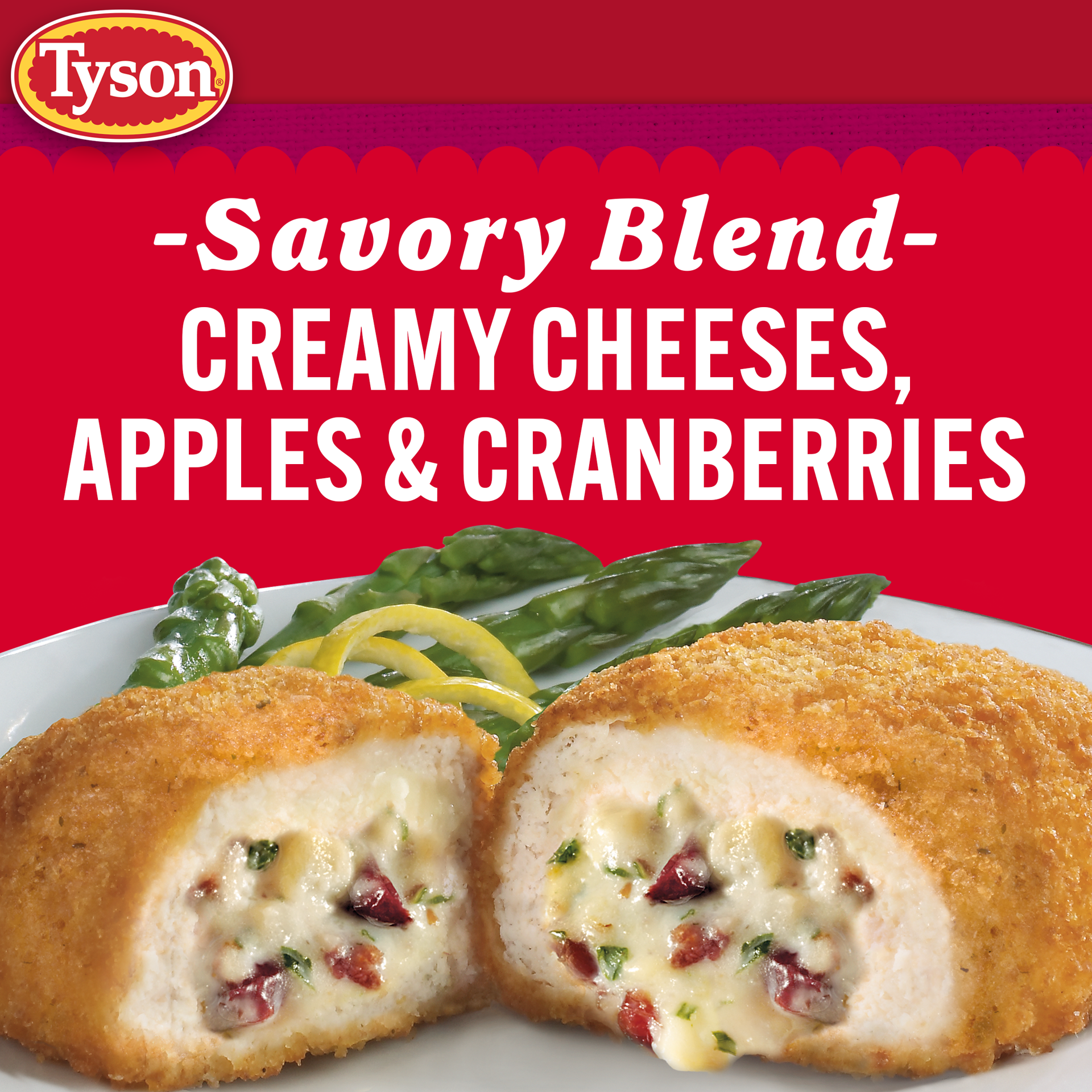 slide 4 of 10, Tyson Frozen Stuffed Chicken Breasts Creme Brie Apple, 6 Count, 6 ct