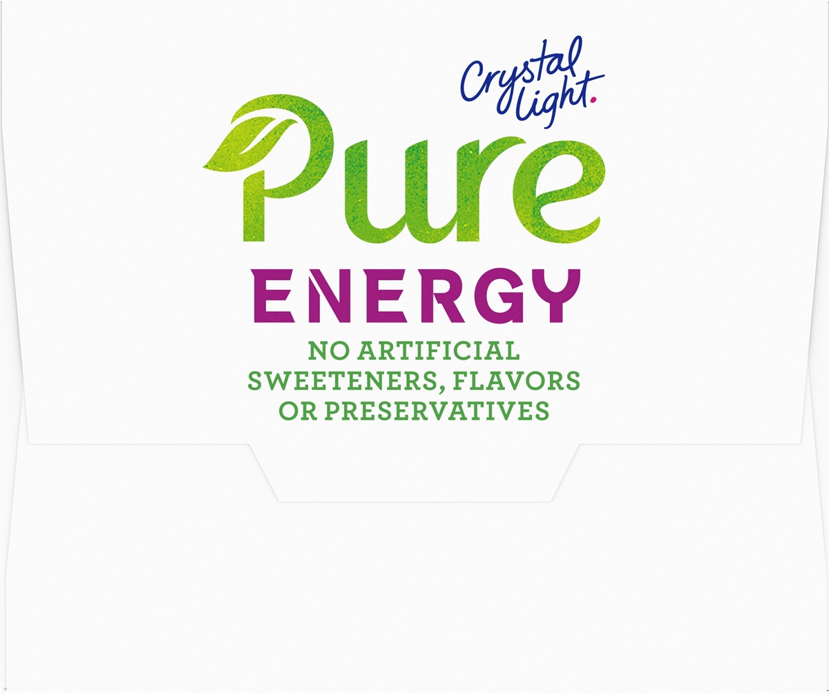 slide 6 of 11, Crystal Light Pure Energy Mixed Berry Naturally Flavored Powdered Drink Mix with Caffeine & No Artificial Sweeteners On-the-Go, 6 ct