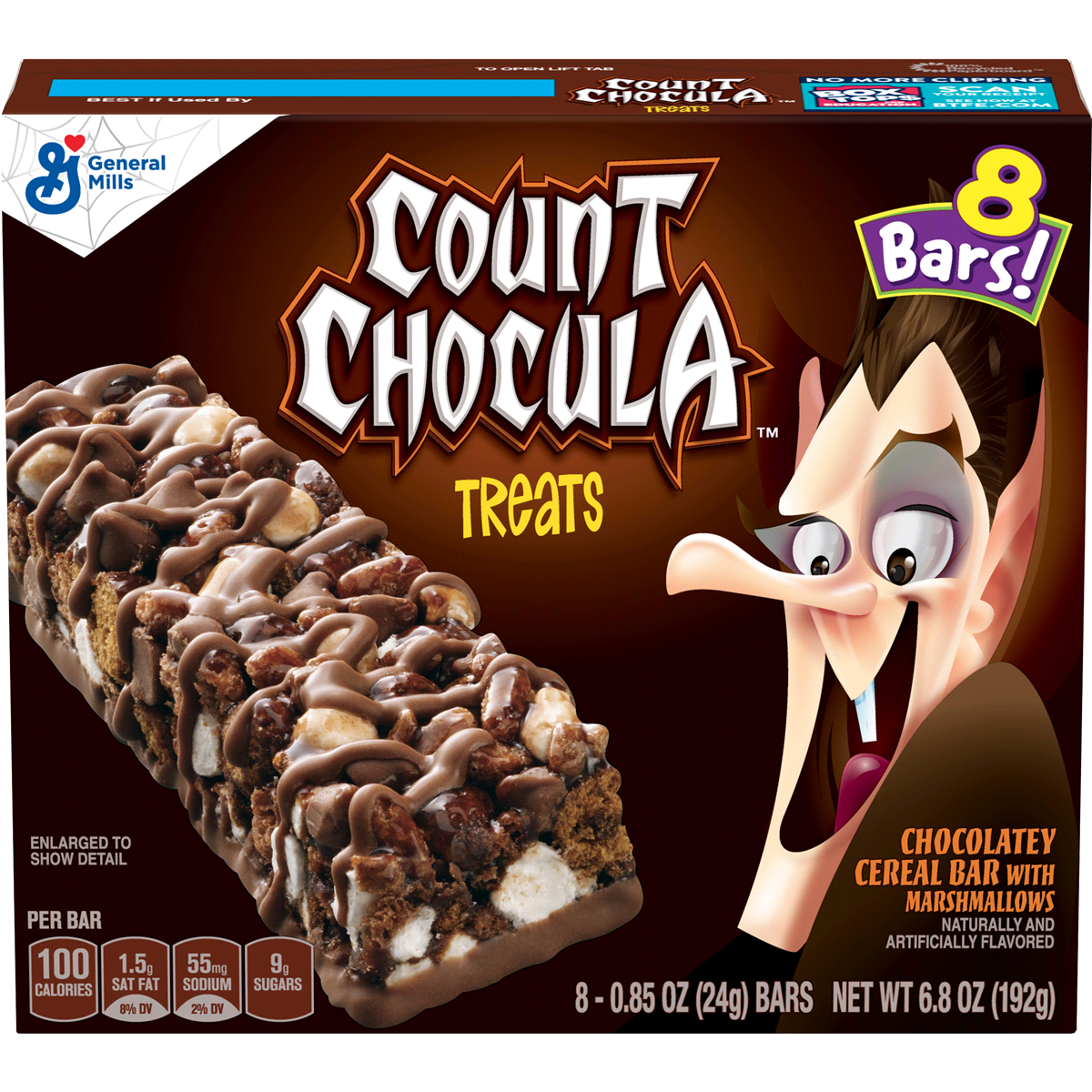 slide 1 of 1, General Mills Count Chocula Snack Bars Chocolate Marshmallow - 8-., 6.8 oz