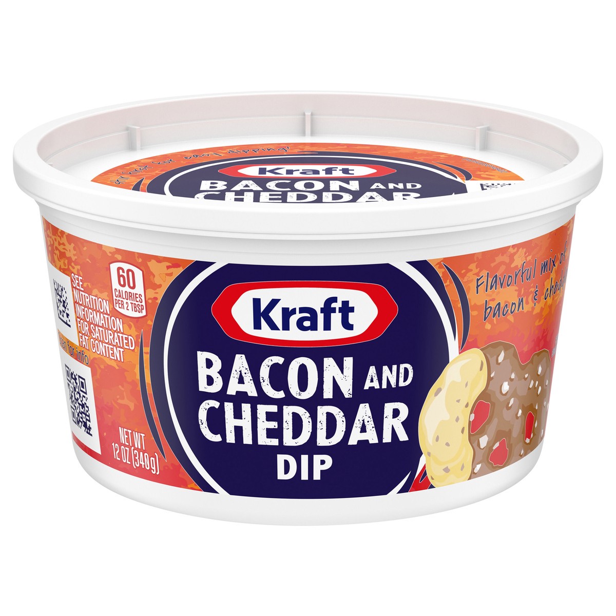 slide 1 of 9, Kraft Bacon & Cheddar Dip, 12 oz Tub, 12 oz