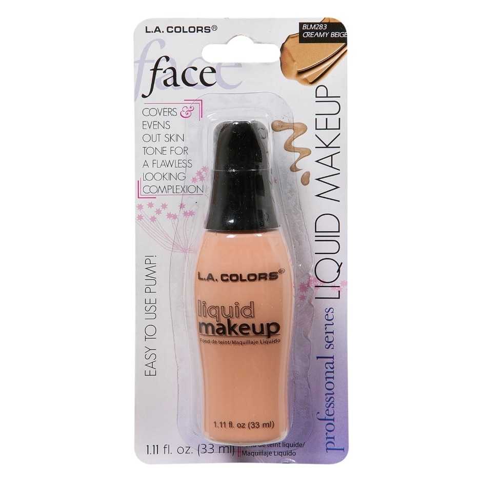 slide 1 of 1, L.A. Colors Liquid Makeup Creamy Beige, SM
