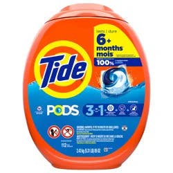 Tide PODS laundry detergent pacs, 3-in-1 Stain Remover, Odor Fighter, Color Protector, 112 Count, HE compatible, Original Scent