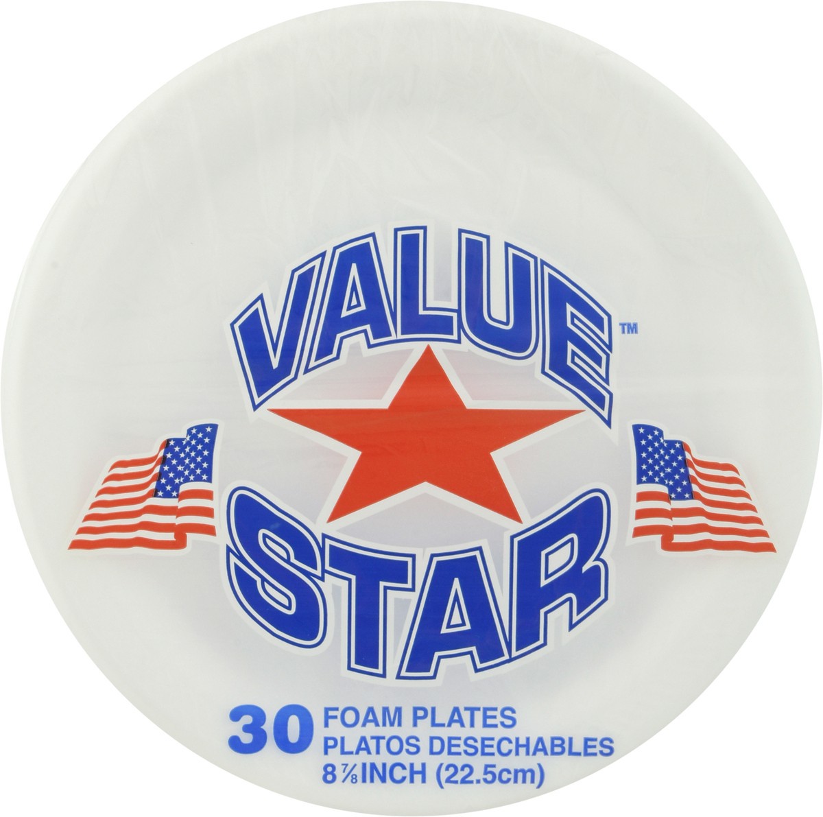 slide 2 of 11, Value Star Disposable Foam Plate 8 7/8", 30 ct