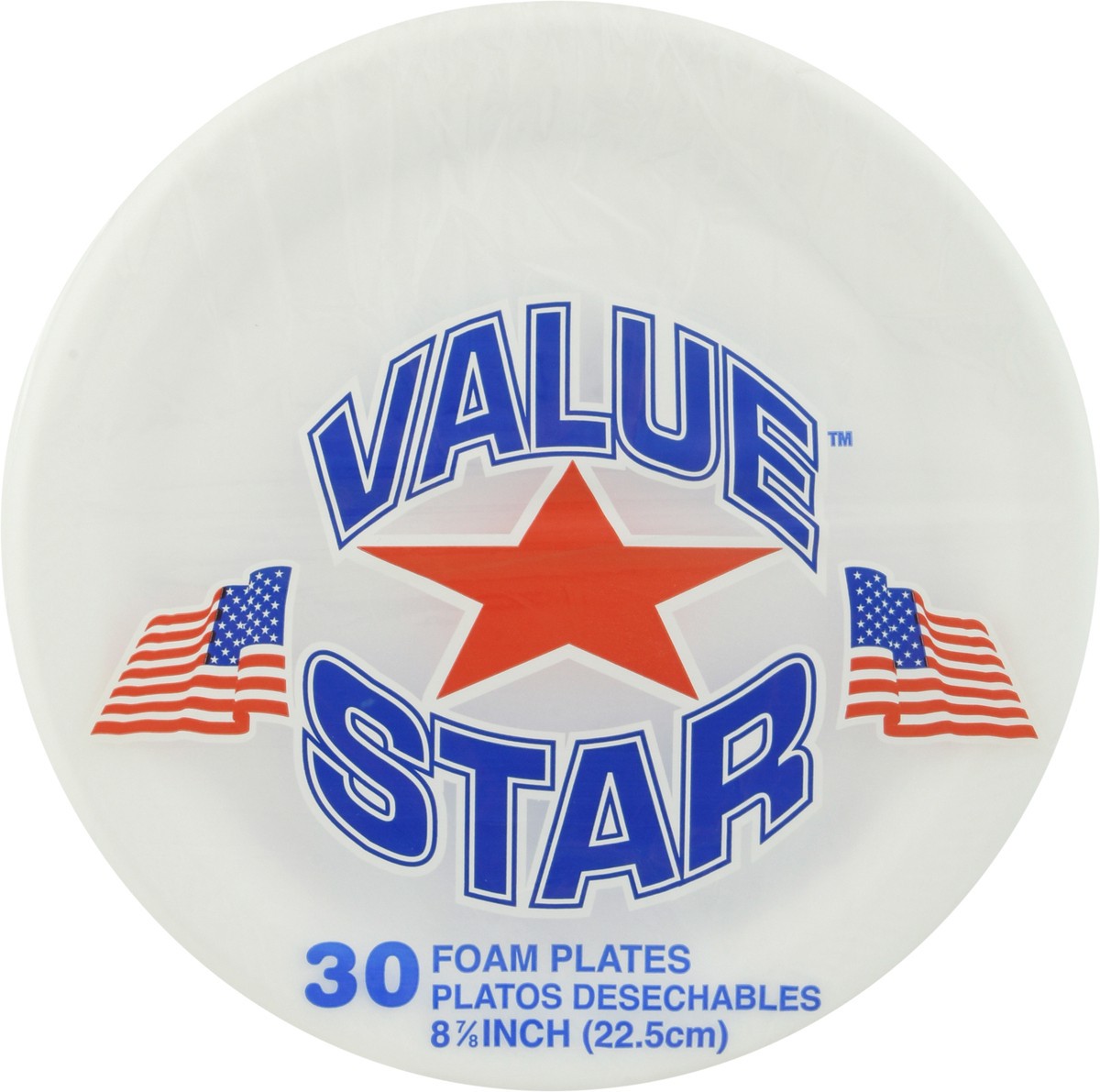 slide 10 of 11, Value Star Disposable Foam Plate 8 7/8", 30 ct