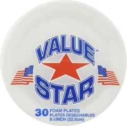 Value Star Disposable Foam Plate 8 7/8"