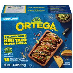 Ortega Mini Yellow Corn Taco Shells, Kosher, 18 Count, 4.4 oz