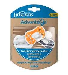 Dr Brown Dr. Browns® Advantage One-Piece Silicone Pacifier, 6-18mo